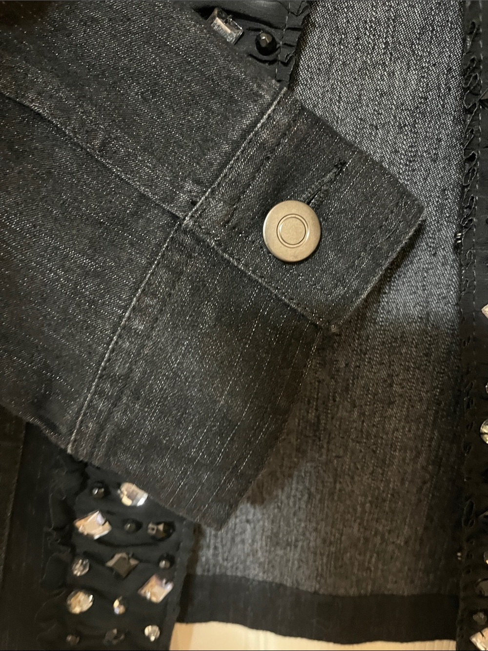 Ruby Rd. Black Embellished Jean Jacket - Picture 3 of 8